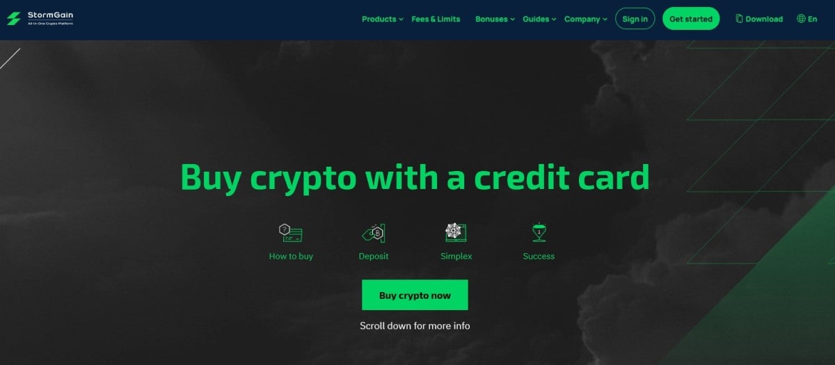 You can buy crypto with a credit card on the exchange